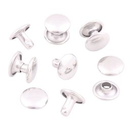 Double Cap Rivets 8*9mm Silver Craft Leather Craft Repairs DIY Apparel Garment Rivets Accessories Tool for Bag Shoes Belts Cloth