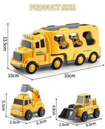 Diecast Model Cars TEMI Diesel Carrier Truck Toy Car Engineering Vehicle Excavator Bulldozer Truck Model Kit Childrens Toy Education Boys S2452744