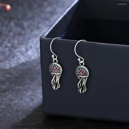 Dangle Earrings 925 Sterling Silver For Women Color Zircon Water Flow Design Fashion Luxury Party Fine Jewelry