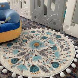 Carpets Round Comfort Mat Livingroom Floor Seat Cushion With Tassel Non-slip Home Decor Carpet Imitation Cashmere Rug Bedroom