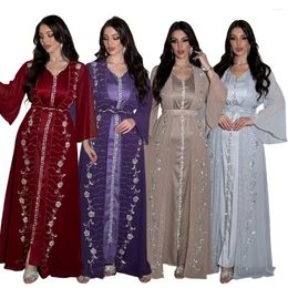 Ethnic Clothing Middle East Dubai Morocco Arab Four Seasons Commuter Vest Coat Dress Chiffon Diamond Muslim Islamic Set Robe
