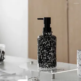 Liquid Soap Dispenser 1pc 360ml Shampoo Ceramics Bottle American Speckled Ink Pattern Home Lotion El Bathroom Supplies