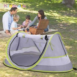 Toy Tents Baby Travel Tent Portable UPF 50+ Sun Shelters Infant Pop Up Folding Outdoor Beach Mosquito Net Toy Sun Shade For Newborn Bed Q240528
