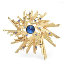 Brooches Wuli&baby Vintage Round Flower For Women Unisex Blue Rhinestone Geometric Party Office Brooch Pins Gifts