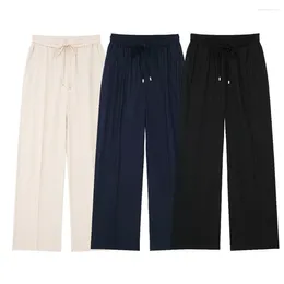 Women's Pants 2024 Zarb Spring/Summer Wear Temperament Three Colour Optional Fashion Versatile Linen Straight Leg