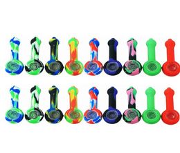 Sample Silicone Water Pipe Bong 433 Inch Hand Smoking Pipes With Cap Bowl Herb Cigarette Holder5043456