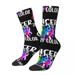 Men's Socks Cancer Sucks In Every Color Fighter Fight The Harajuku Super Soft Stockings All Season Long For Unisex Gifts