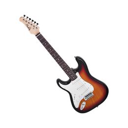 Muslady Electric Guitar Left Hand 21 Frets 6 String Paulownia Body Maple Neck Solid Wood with Speaker Pitch Pipe Bag Left Hand