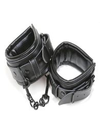 High Quality hand cuffs Genuine leather black ankle bondage metal bdsm fetish sm toys Restrains adult games sex toys for couples2793883