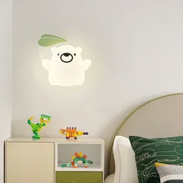 Wall Lamps Cartoon Kids Bedroom Bedside Remote Control Optional PE Sconces Nursery Room Animal Light Baby Girl Boy Indoor