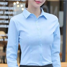 Women's Blouses White Shirt Women 2024 Fashion Business Tops Long Sleeved Blouse Button Up Office Lady Casual Shirts