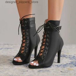 Sandals Lasyarrow Womens Ankle Latin Dance Shoes Soft Sole Ballroom Salsa High Heel Q0528