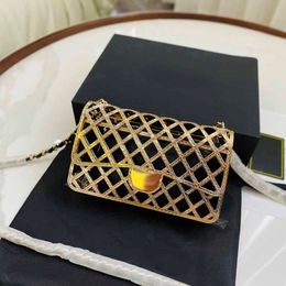 Mini Flap Glitter Designer Bag Golden Metal Diamond Quilting Composite Bag Handbags Gold-Tone Chain Hardware Lambskin Liner Zip French 194m