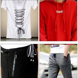 Drawstring Sweatpants Strap with Metal Head, Hoodies and Trousers, DIY Sewing Waistband, Elastic Cord Accessories, Clothing Rope