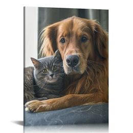 ﾠ Canvas imprime presentes com quadro para casais Friends Friends Pet