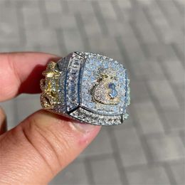 Custom Jewellery Vvs Moissanite Diamond Bling Iced Out Moissanite Emerald Cut Engagement Ring Men Class Ring Mens