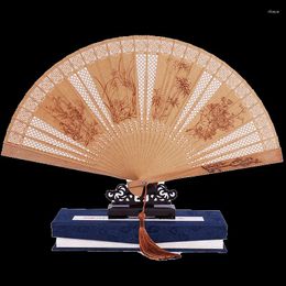 Decorative Figurines Sandalwood Fan Chinese Style Folding Female Japanese Craft Incense Myanmar Classical Gift