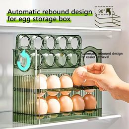 Küche große Kapazität Eierkühlschrank Aufbewahrungsbox - Tragbarer Mehrschicht -Eierschalen -Organisator, bequemer Öffnungs-/Schließeihalter