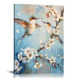 Flower Bird Canvas Wall Art Decorations for Bedroom Bathroom Framed Artwork Modern prints picture Ready to Hang