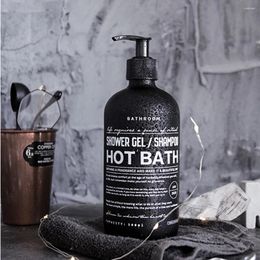 Liquid Soap Dispenser 250ml 500ml Bathroom Black Glass Empty Refill Storage Bottle Hair Conditioner Shampoo Bath Accessories
