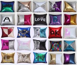 Sequin Mermaid Cushion Cover Pillow Case Pillow Cover Home Decorative Bling Magic Reversible Glitter Sofa Car Pillowcase Xmas HH75420669