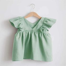 Girl's Dresses Baby dress linen cotton summer baby clothing princess 1st birthday party 0-3 year old toddler girl H240527 JLKZ