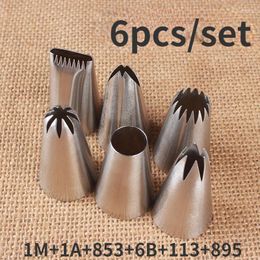 Baking Tools 6PCs Set Cookie Basket For Flower Arranging Rose Round Hole Mouth Cake Decorating Piping Rube Icing Nozzle Tip