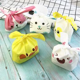 10pcs/lot Cute Rabbit Ear Cookie Bags Gift Bags for Candy Biscuits Snack Baking Package Wedding Favours Gifts Easter Decoration