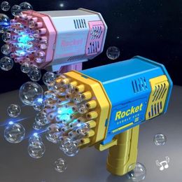 40Holes Bubble Gun Automatic Bubbles Machine Rocket Gun Launcher Shape Blower Soap Toys For Kid Bubble Machine Party Supplies 240507