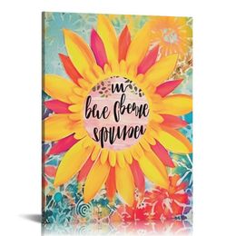 Stay Close to People Who Feel Like Sunshine Canvas Wall Art, Inspirational Quote Wall Decor Girls Bedroom Classroom Nursery Wall Art Motivational Gift