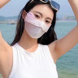 Scarves Summer Silk Mask Gradient Color UV Protection Sunscreen Face Scarf Eye Gini Sports