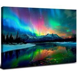Northern Lights Night Sky Wall Art Wall Decor Canvas Poster Prints Pictures Living Room Decor Room Decor Home decor