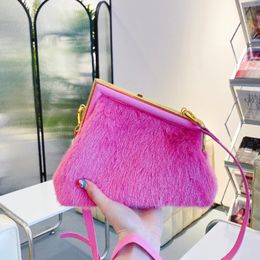 Designer Hairbags Clutch Bag Metal Hemming Genuine Leader New Fashion women handbags Ladies Single Shoulder Messenger 239S
