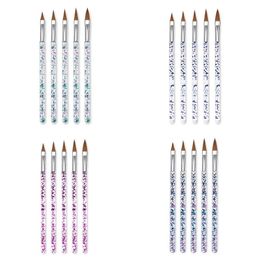 5pcs New Nail Brush Art Line Painting Pen 3D Tips DIY Acrylic UV Gel Brushes Drawing Design Manicure Painting Nail Art Tool