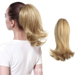 Wig Womens Fashion Drawstring ponytail Hair Tail Micro Curled ponytail Wig