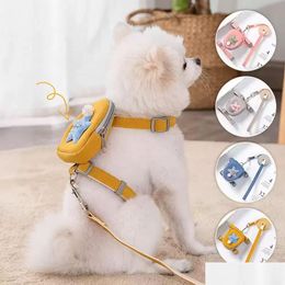 Dog Collars & Leashes Ups Cute Pets Leash Cat Dogs Chain I-Shaped Backpack Chest Strap Pet Supplies New Drop Delivery Home Garden Dhq76