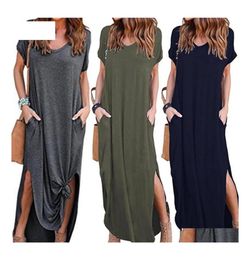 Casual Dresses Womens Loose Summer Beach Gallus Short Sleeves Floorlength Long Dress G3 Mx190723 Drop Delivery Apparel Clothing Dr9382031