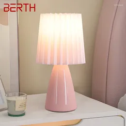 Table Lamps BERTH Contemporary Lamp LED Ceramics Creative Pink Desk Light Decor For Home Living Room Bedroom Bedside