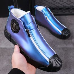 Мужские ботинки Punk Street Британский стиль повседневный ботинок на лодыжке мужски высокая топ -молния черная плоская платформа для мужчин zapatos hombre a96