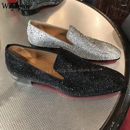 Casual Shoes Luxury Shinny Crystal Men's Loafer Round Toe Slip On Fashion Spring Autumn Wedding Show Party Single Dress