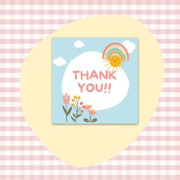 50pcs/Pack Mini Thank You for Gift Box Package Holiday Bakery Flower Shop Small Businesses Decor Cards