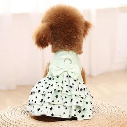Dog Apparel Polyester Dress Eye-catching Pet Five-pointed Star Embellishment Beautiful Mesh Decor Teddy For Summer