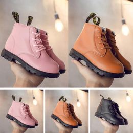Boots Girls Leather Boys Shoes Infant Kids Baby PU Winter Short Ankle Booties Fashion Warm Rubber