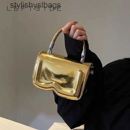 Totes Mini Cute PU Leather Shoulder Bag Lady Silver Handbags and Purses Women 2024 Korean Fashion Solid Colour Gold Crossbody H240528