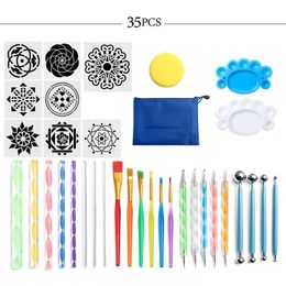 35pcs Mandala Dotting Tools Set Painting Stencils Rocks Template Set for Painting Rocks DIY Nail Art Craft Drawing Handwork