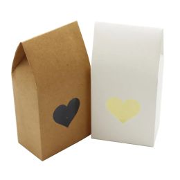24Pcs/Lot 8*5*16cm Kraft Paper Bags Brown With Window Stand Up Pouches Tea Coffee Bean Candy Packaging Gift Boxes