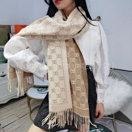 Winter Scarf Long Tassel Scarves Women Cashmere Shawls Scarf Full Letter Printed Warm Soft Touch Pashmina With Tags Wraps 185c