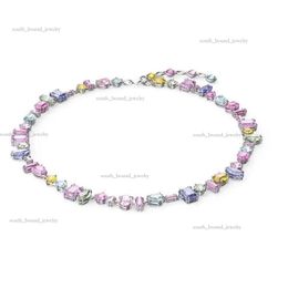 Swarovski Necklace Designer Necklace Women Top Pendant Necklaces Luxury Necklace Colorful Candy Necklace Element Crystal Rainbow White Collar Chain For Women 647