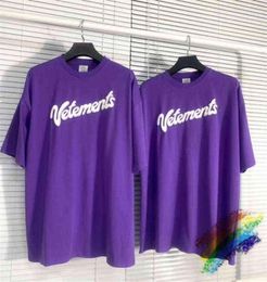 3D Foam Print S Tshirt Purple White Letter Tee Summer Men Women Oversize VTM Tshirts Cotton Tops G12077956228