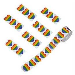Gift Wrap 500pcs Gay Pride Stickers Love Is Rainbow Flag Heart Shaped Car Label Festival Party Favors Decorations 226L